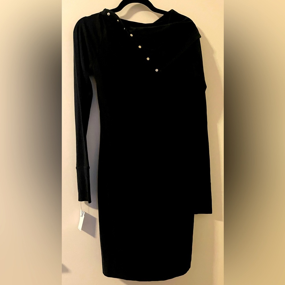 Diane Von Furstenberg long sleeve black body on dress